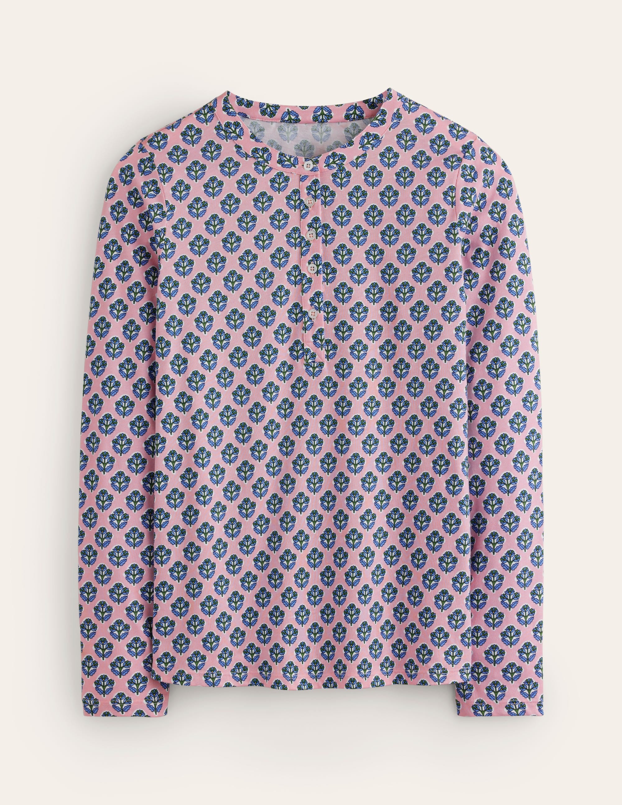 Jersey Pajama Long Sleeve Top-Quartz, Pome Stamp - Image 5