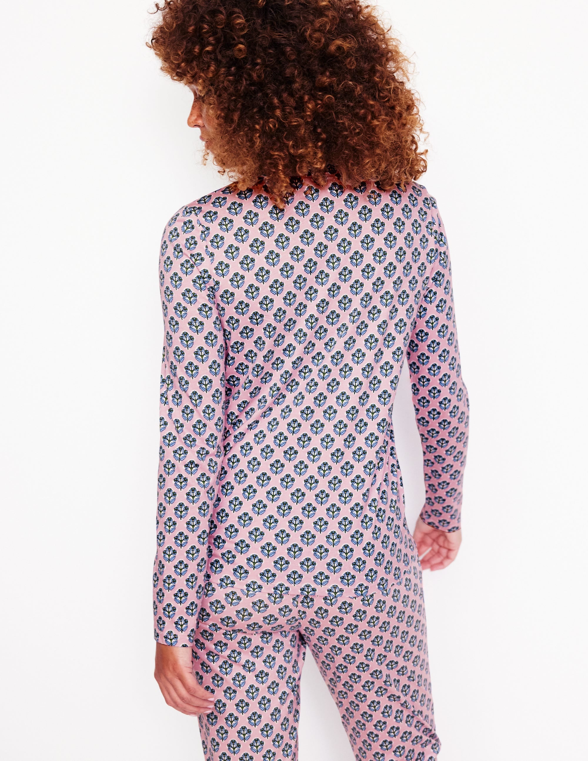 Jersey Pajama Long Sleeve Top-Quartz, Pome Stamp - Image 4