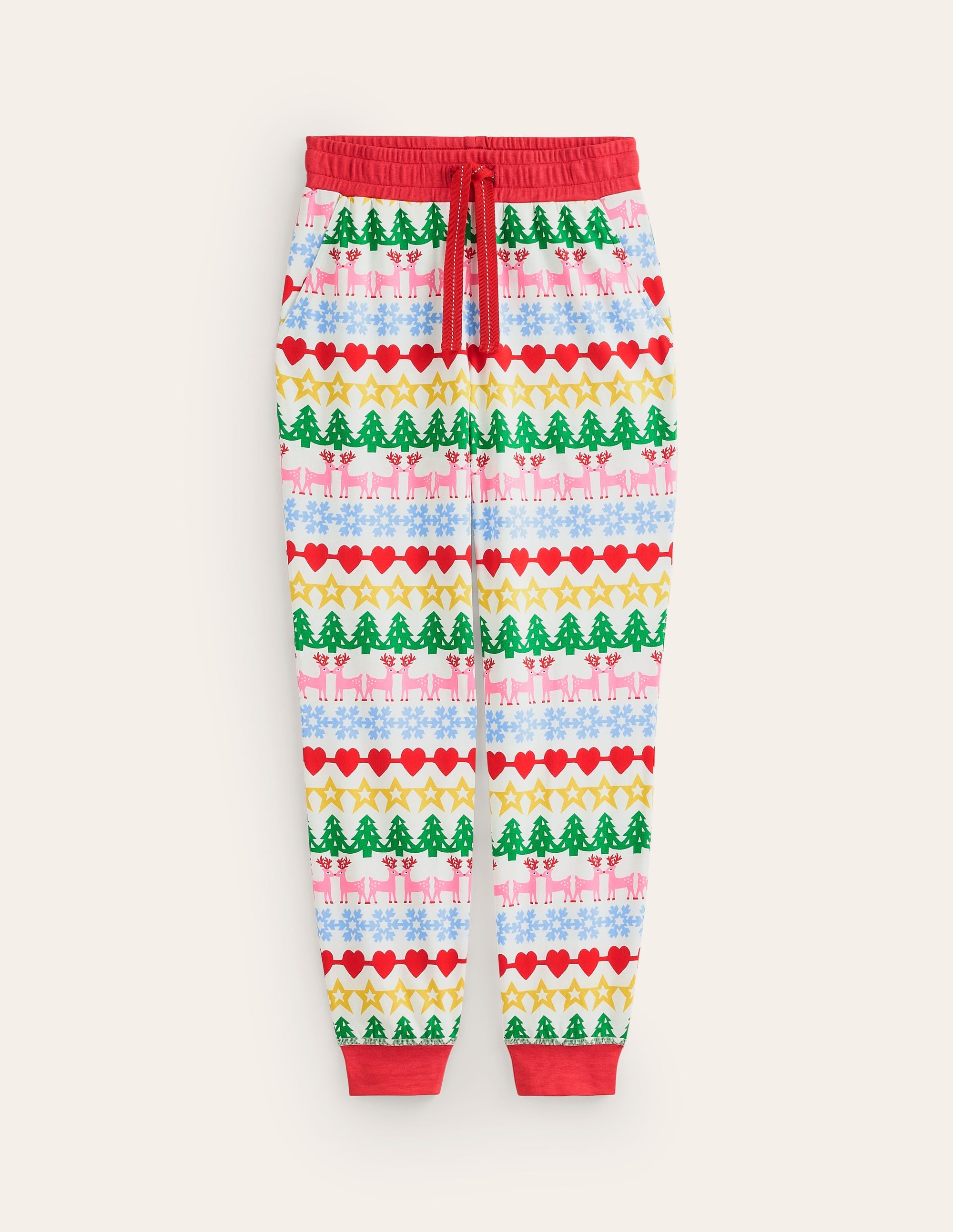 Jersey Pajama Bottoms-Multi, Gingerbread Fairisle - Image 7