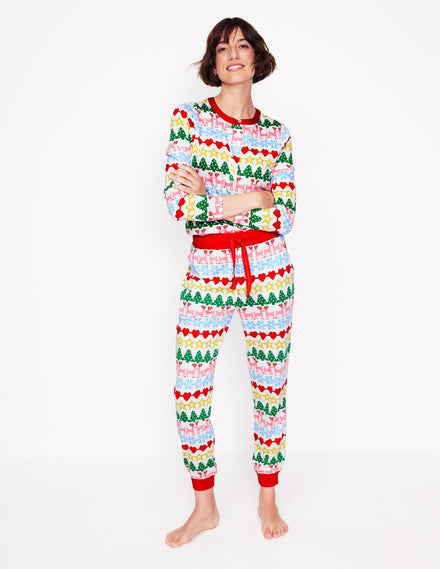 Jersey Pajama Bottoms-Multi, Gingerbread Fairisle