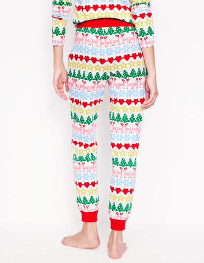 Jersey Pajama Bottoms-Multi, Gingerbread Fairisle