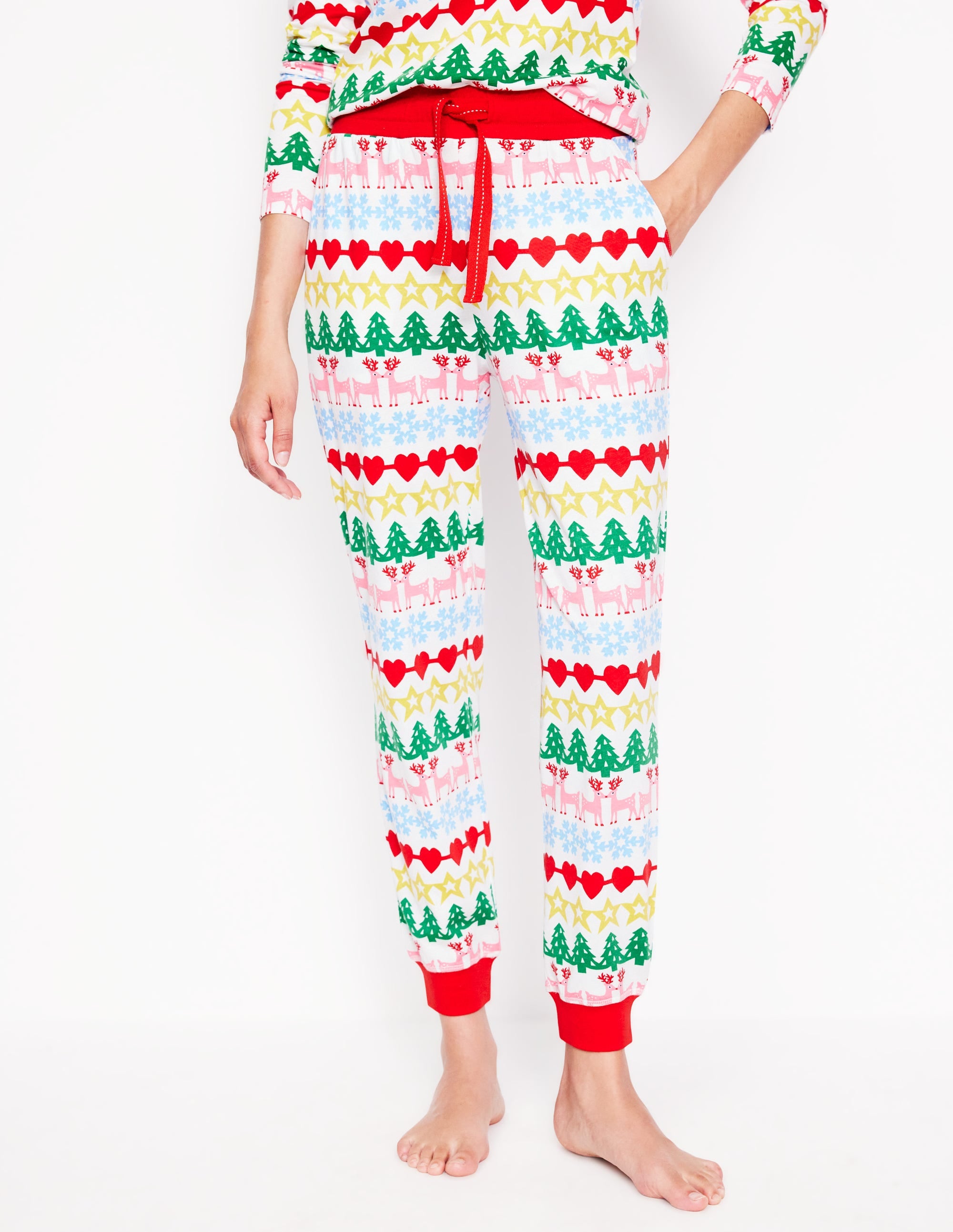 Jersey Pajama Bottoms-Multi, Gingerbread Fairisle - Image 4