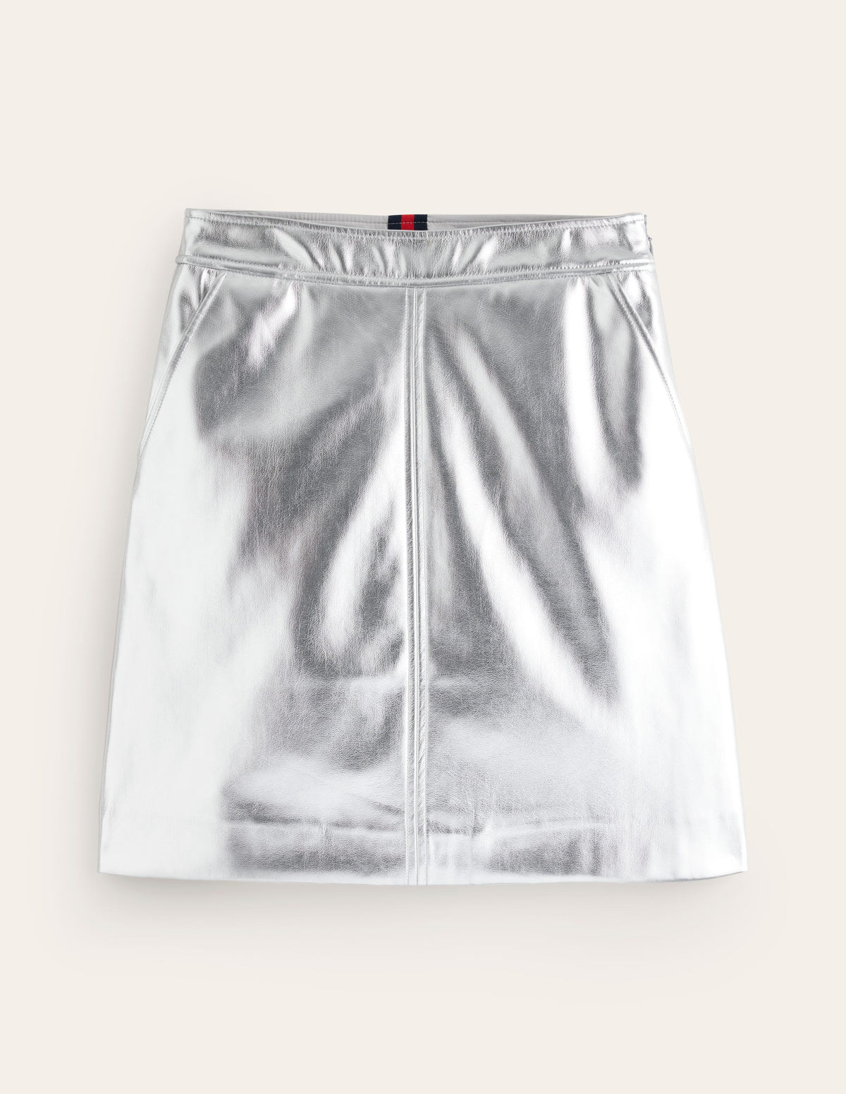 Metallic PU Skirt-Silver - Image 6