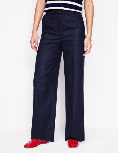 Westbourne Wool Blend Pants-Navy