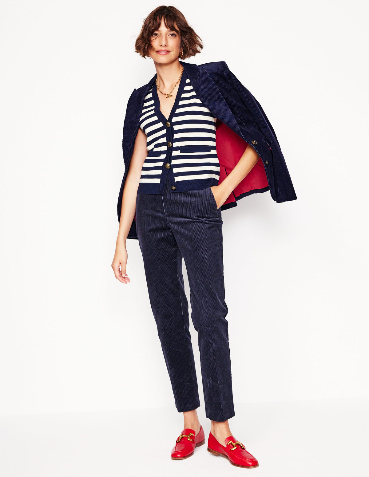 Kew Cord Pants-Navy - Image 1