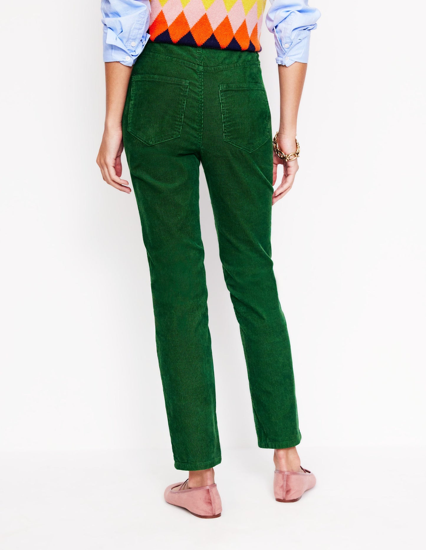 5 Pocket Cord Slim Jeans-Pine