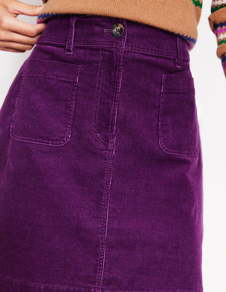 Estella Cord Skirt-Damson