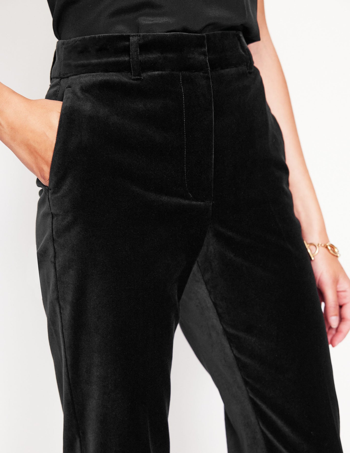 Kew Velvet Pants-Black