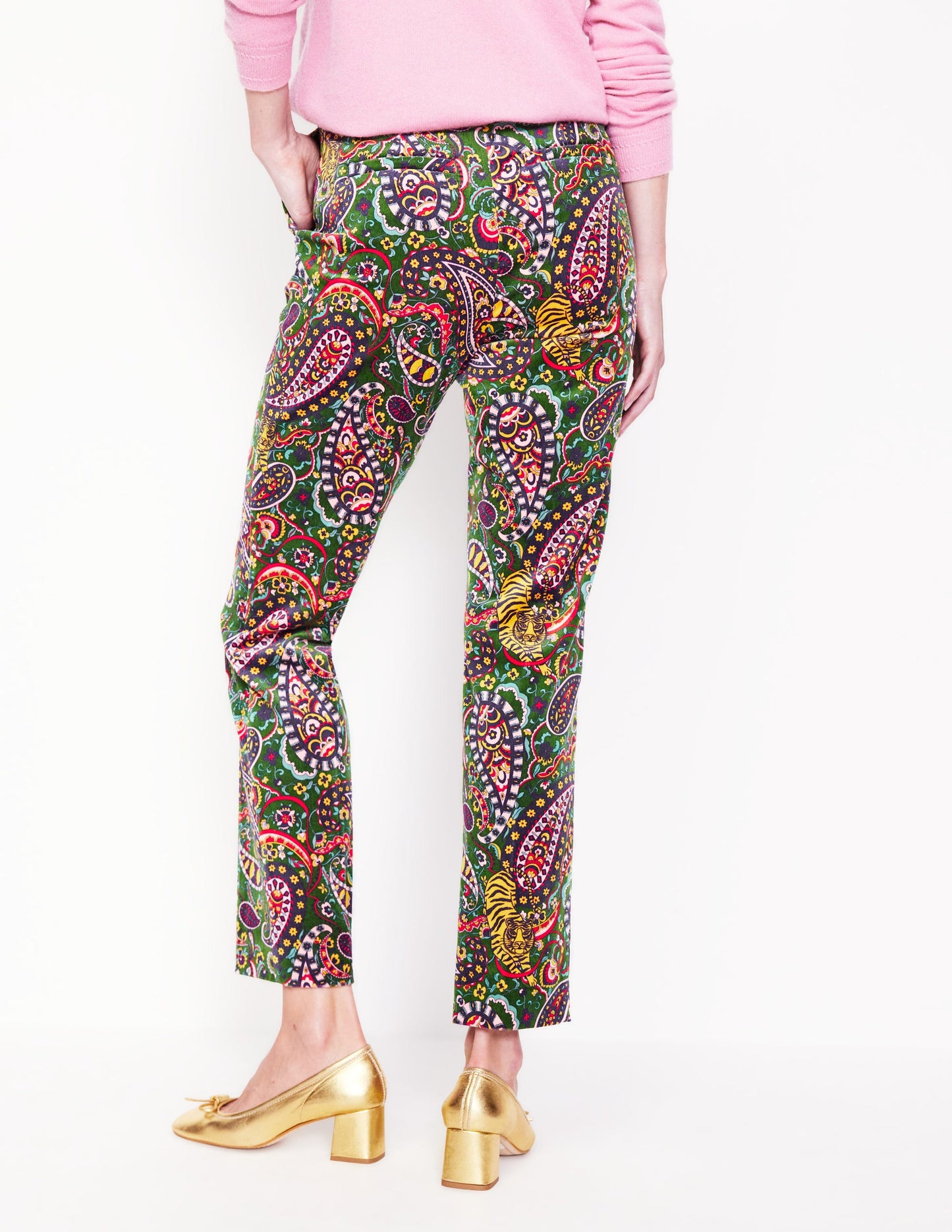 Kew Velvet Pants-Eden, Tiger Bloom