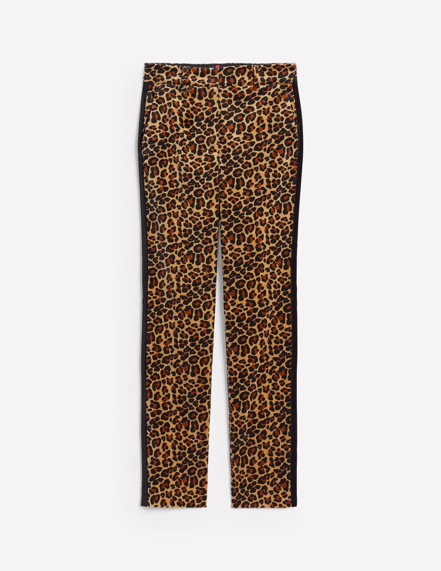 Kew Velvet Pants-Leopard, Black Side Stripe