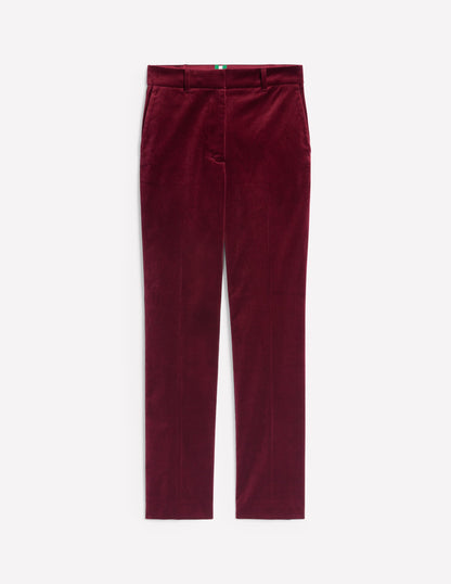 Kew Velvet Pants -Cabernet