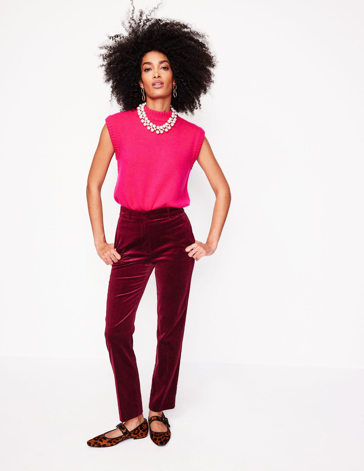 Kew Velvet Pants-Cabernet - Image 1