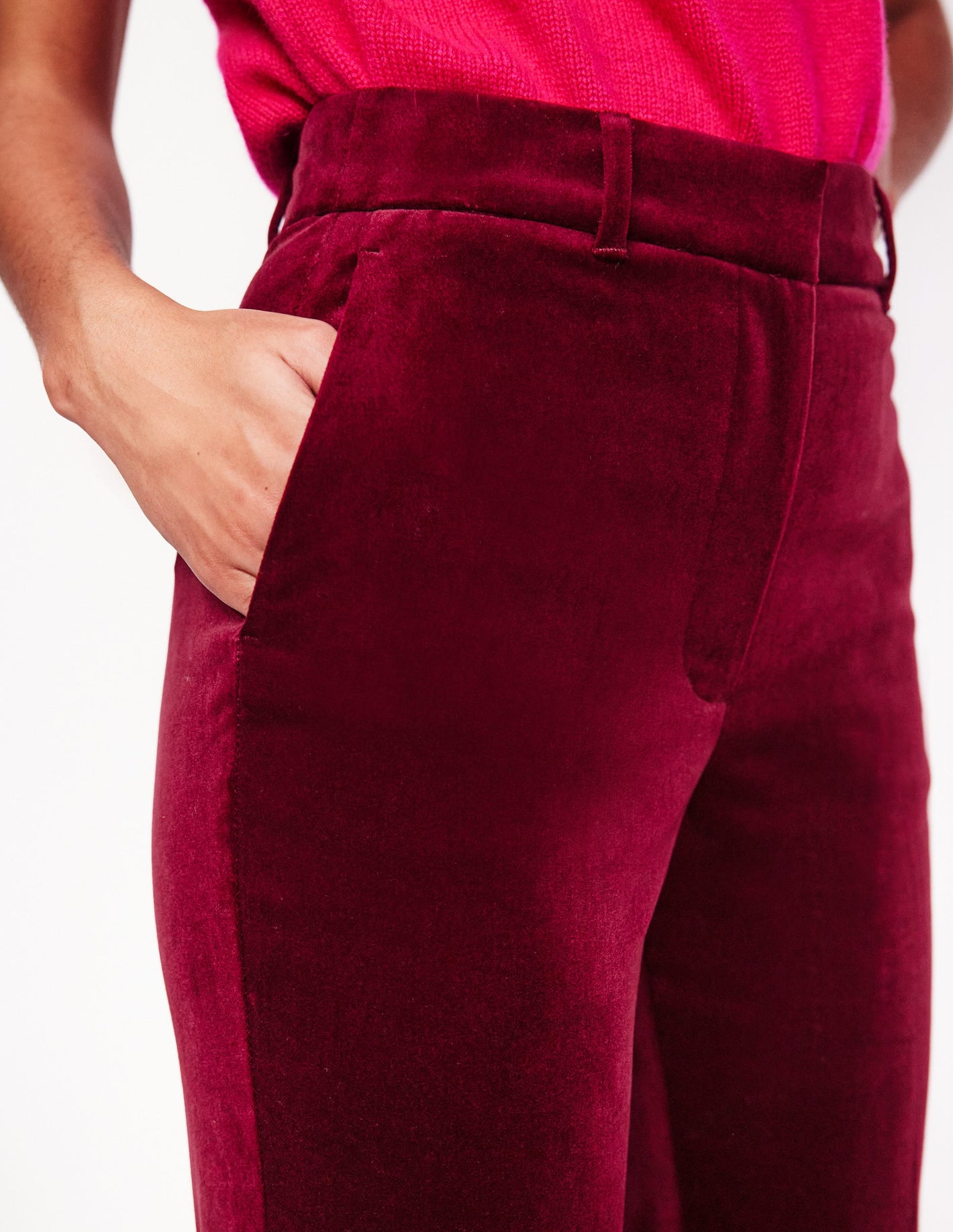 Kew Velvet Pants -Cabernet