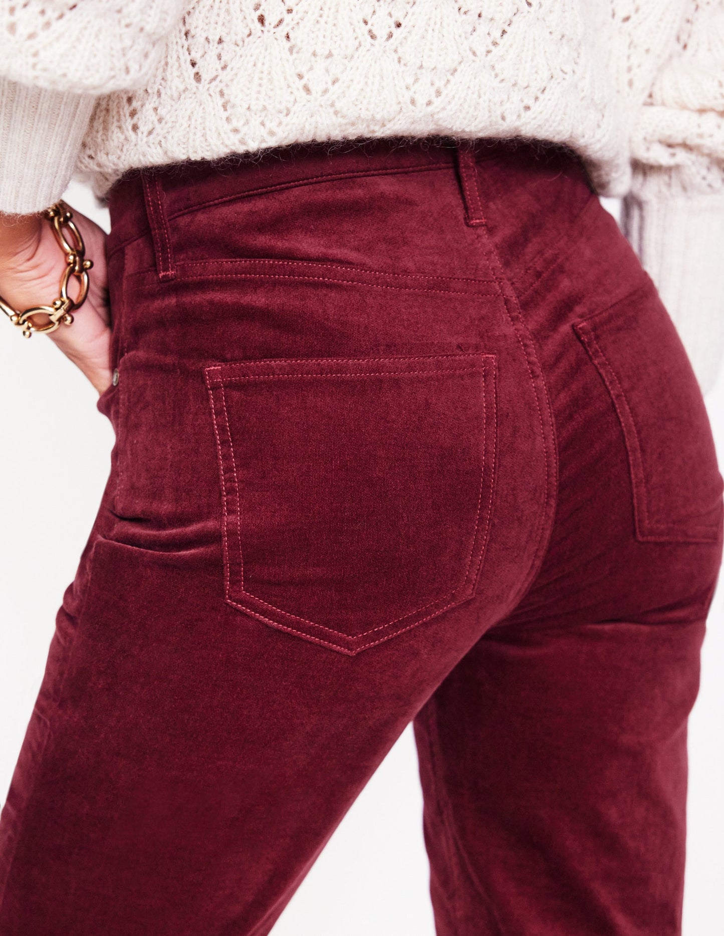 Velveteen 5 Pocket Jeans-Chestnut