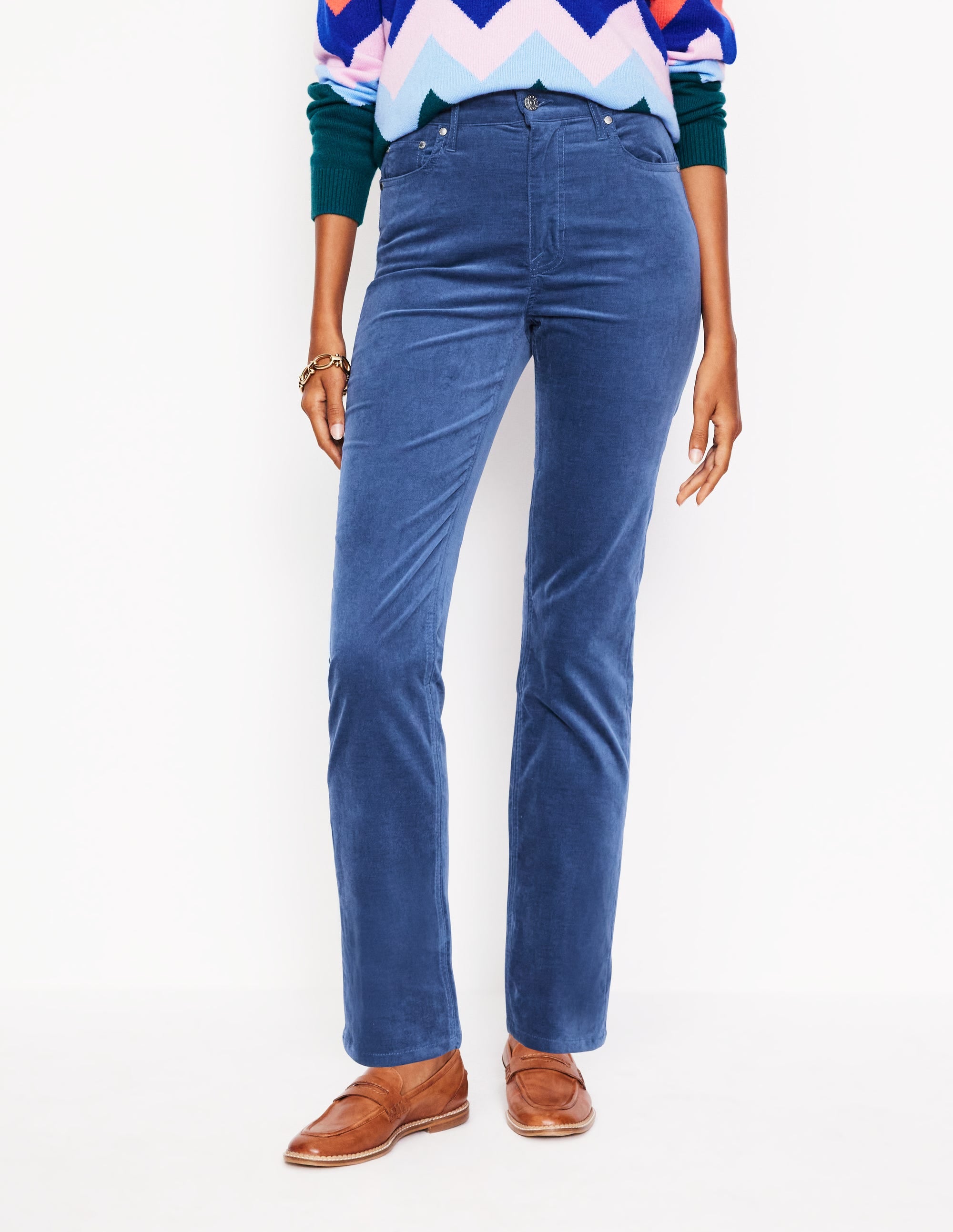 Velveteen 5 Pocket Jeans-Denim Blue - Image 4