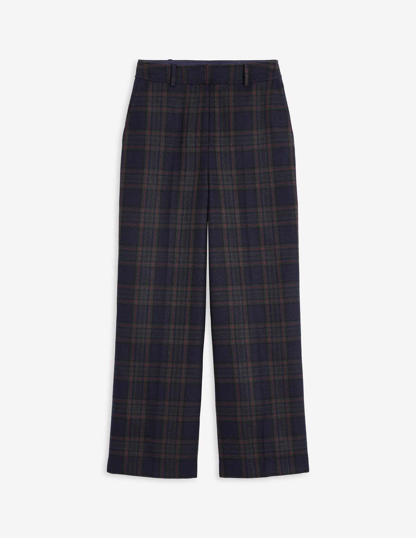 Westbourne Check Pants-Navy and Green Check