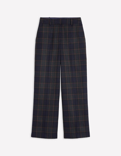 Westbourne Check Pants-Navy and Green Check