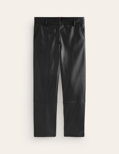 Tapered PU Pants-Black