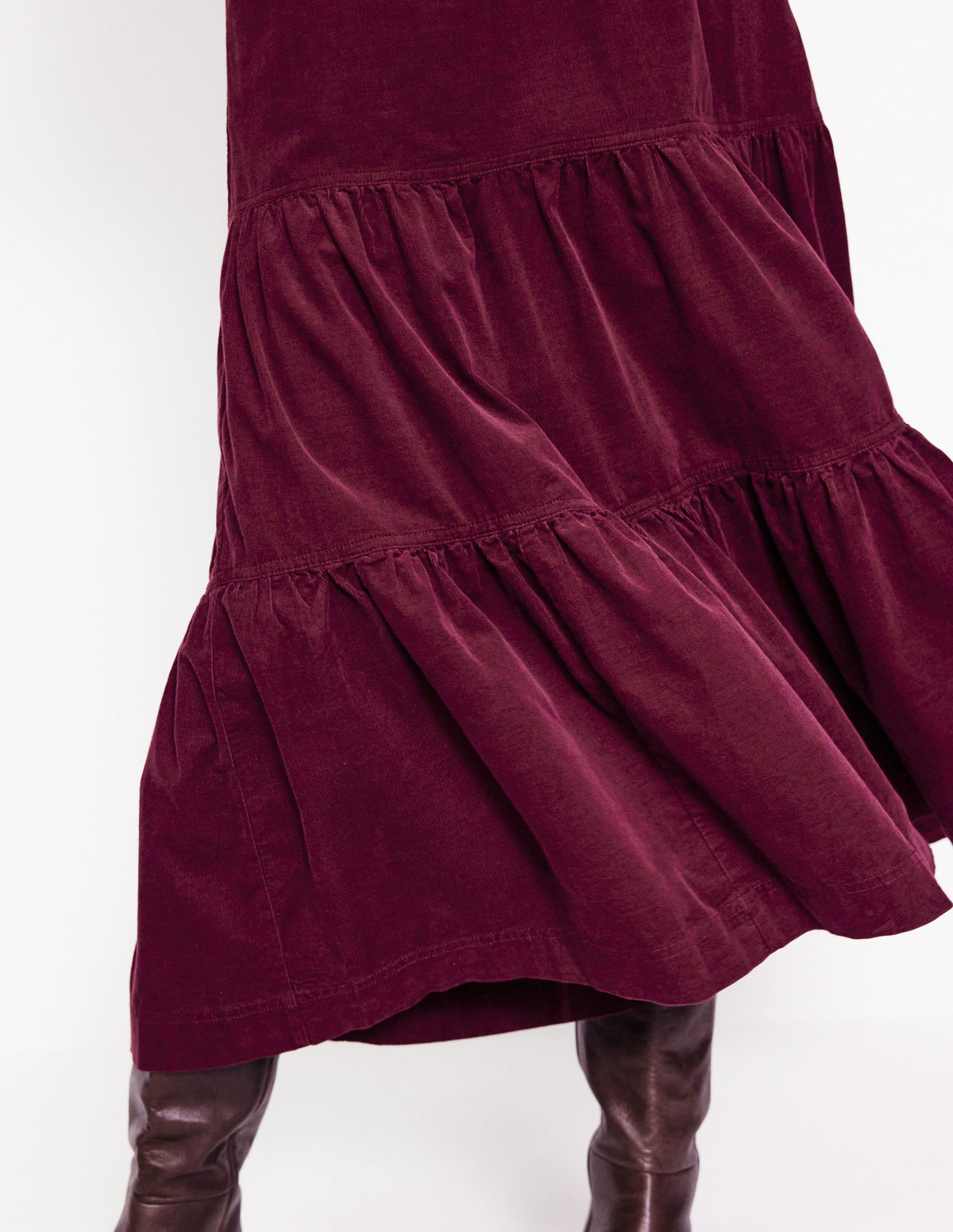 Viv Cord Tiered Maxi Skirt-Deep Wisteria - Image 2