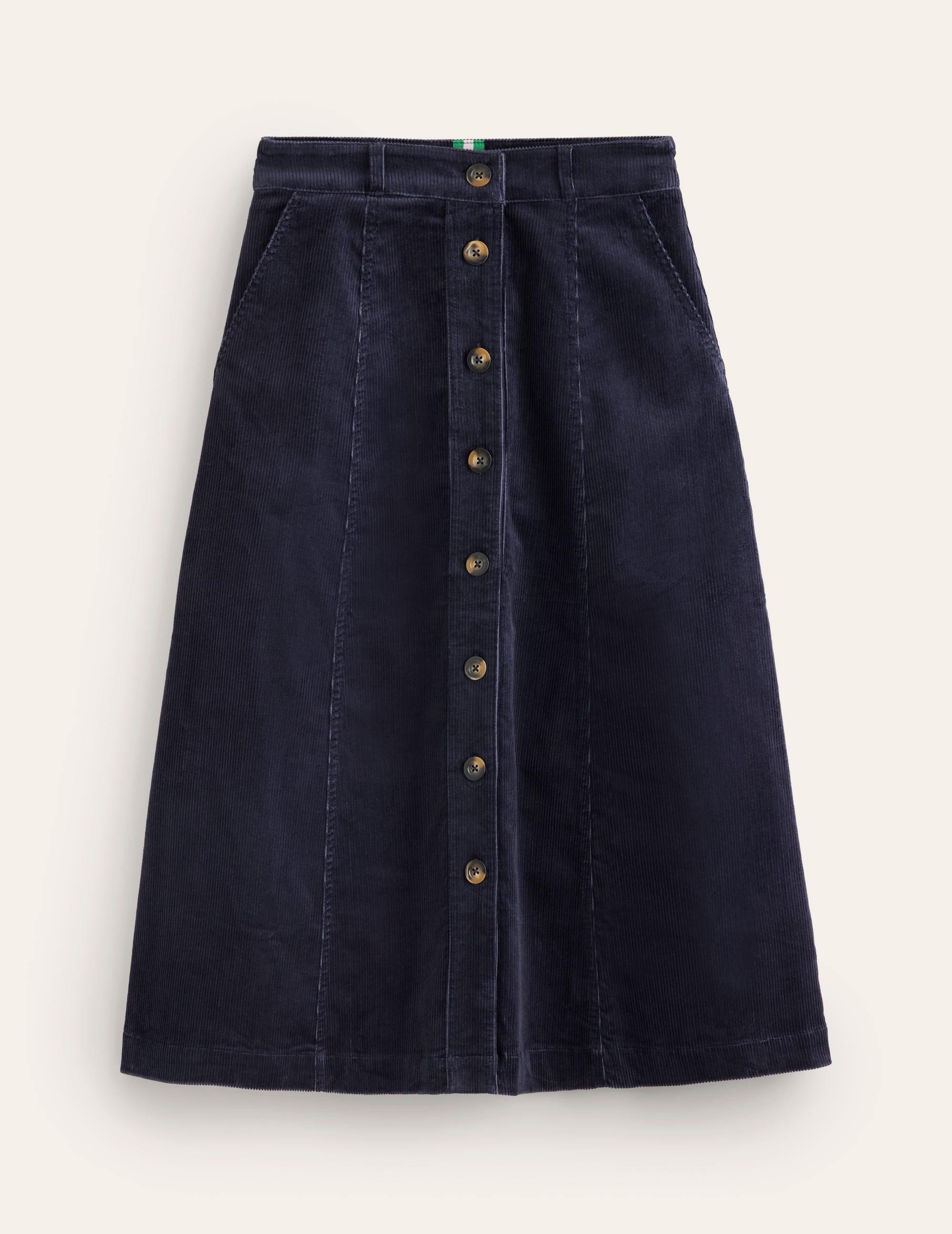 Petra Cord Midi Skirt-Navy - Image 5