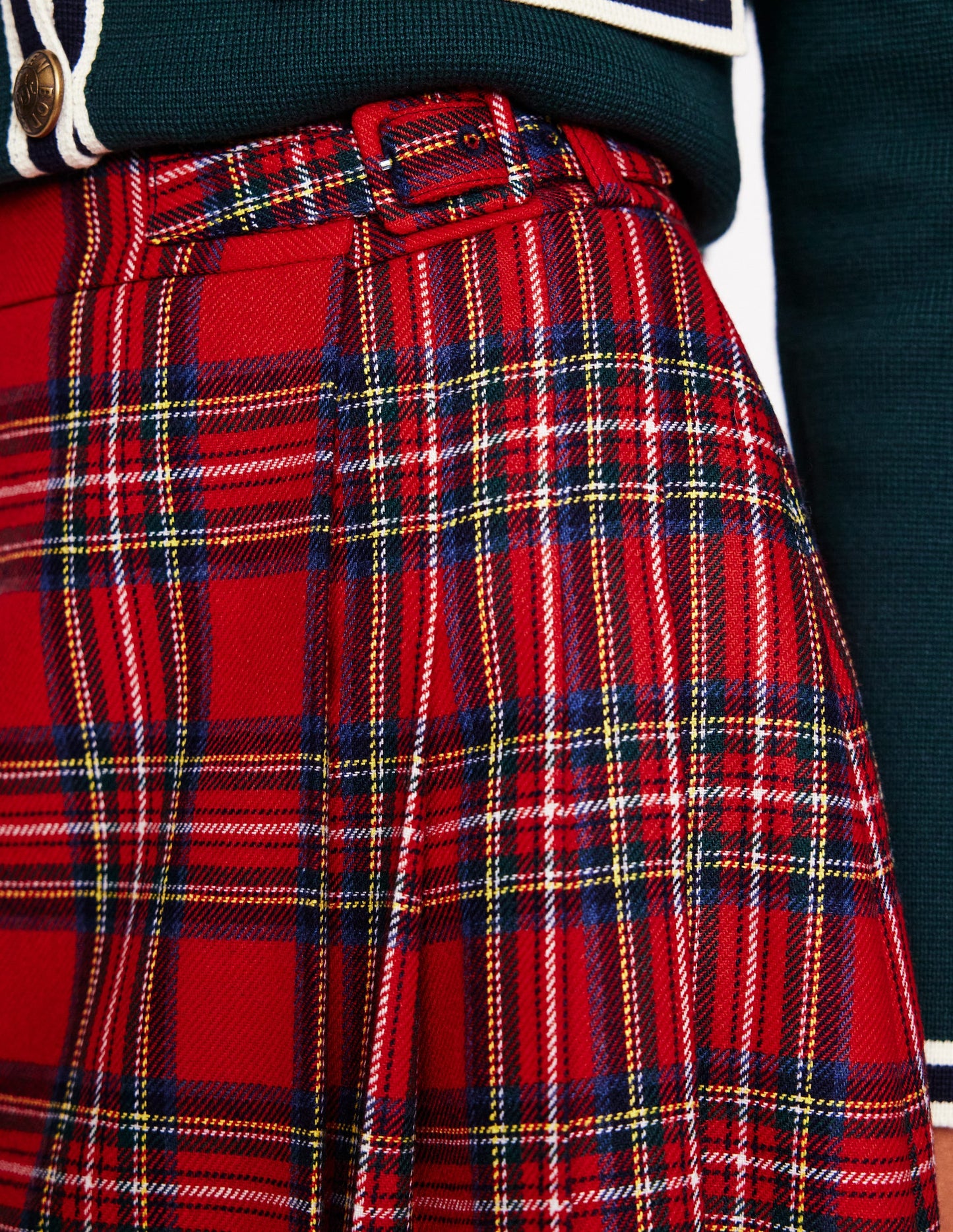 Helen Buckled Kilt-Red and Blue Check