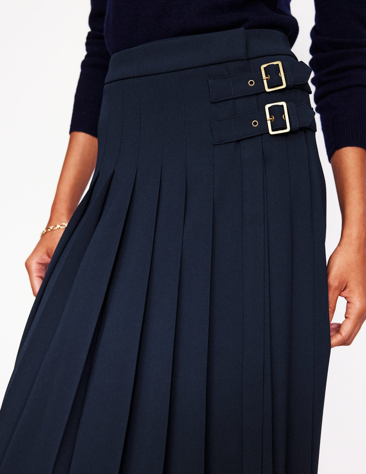 Josephine Midi Kilt-Navy - Image 2