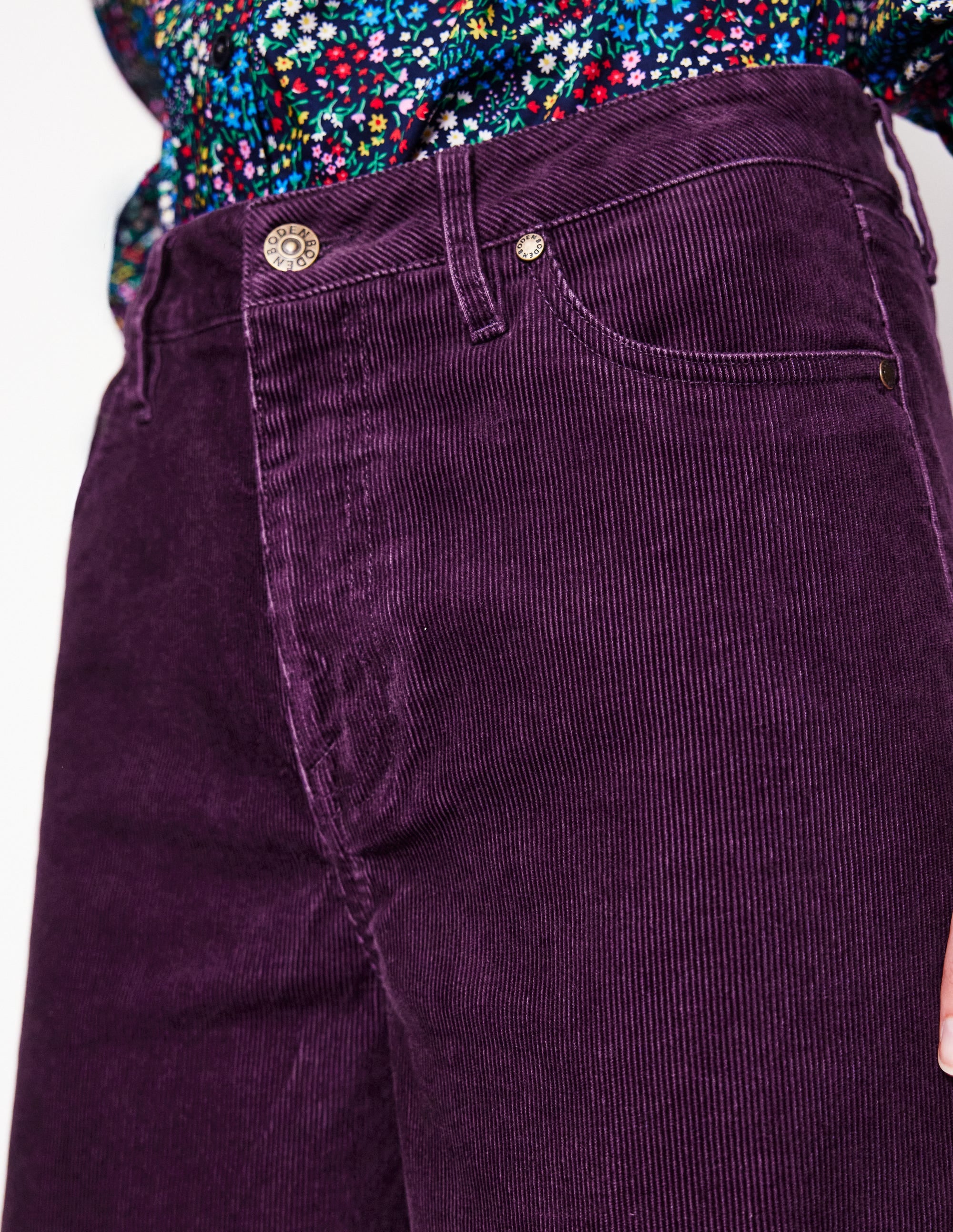 5 Pocket Cord Wide Jeans-Damson - Image 5