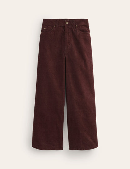 5 Pocket Cord Crop Jeans-Chestnut