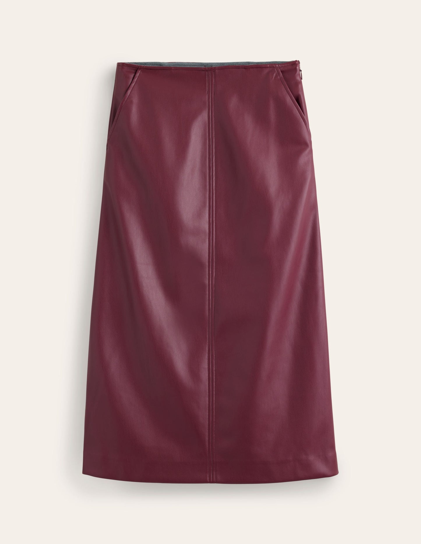 PU Straight Skirt-Ox Blood