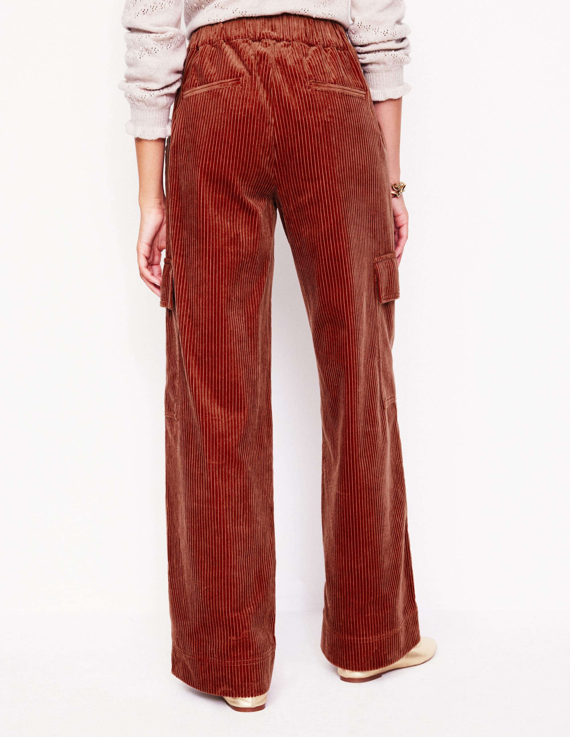 Cord Pull-On Pants-Red - Image 3