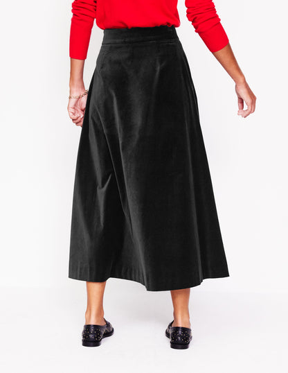 Angelica Velvet Skirt-Black