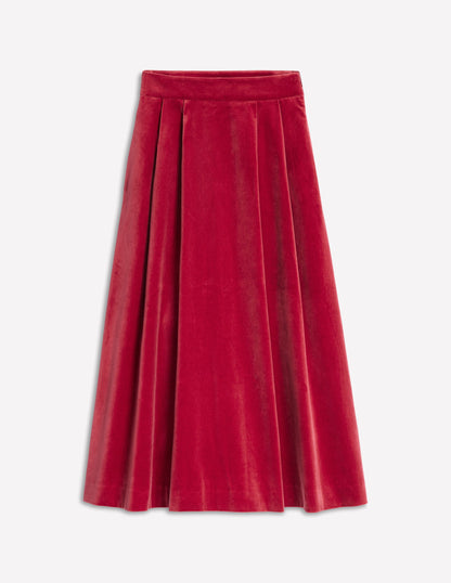 Angelica Velvet Skirt-Red Liquorice