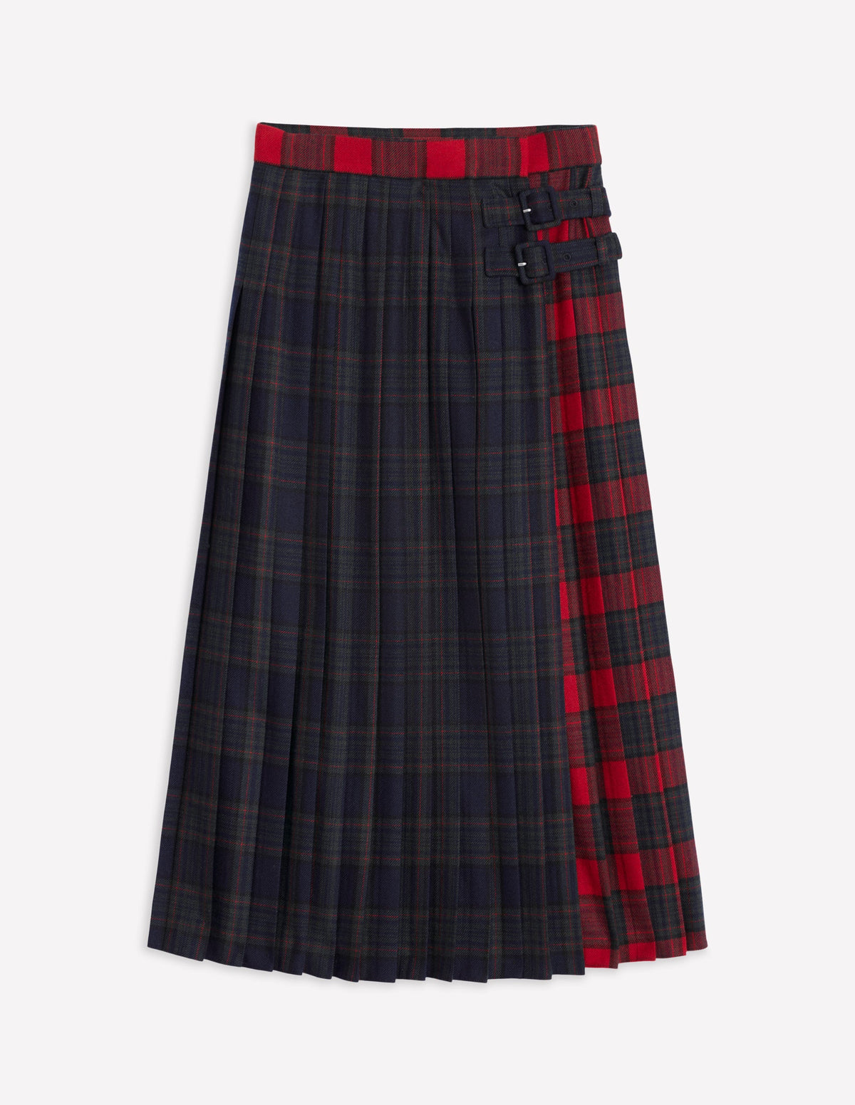 Josephine Midi Kilt-Navy and Green Check - Image 8