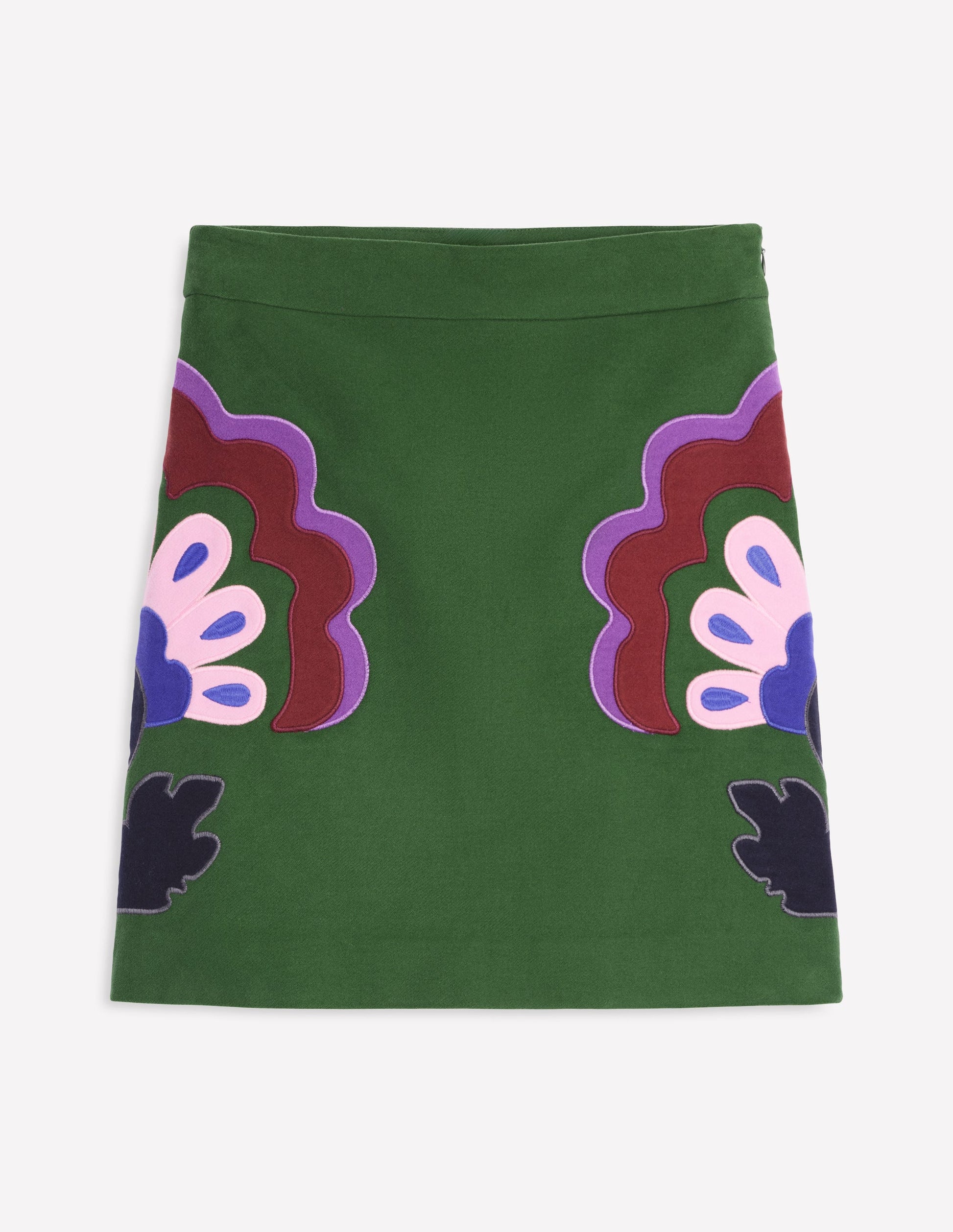 Estella Applique Skirt-Pine, Floral Applique-6