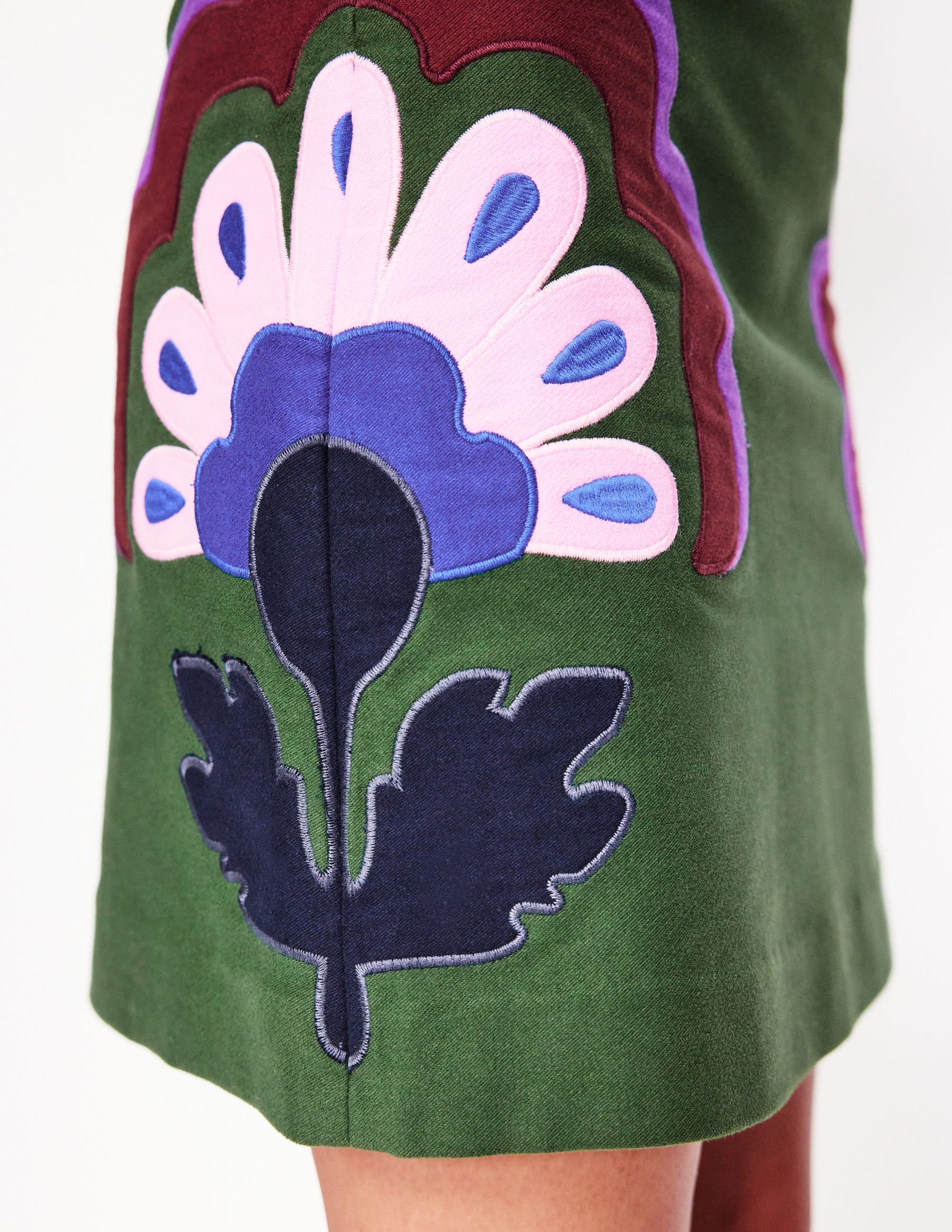 Estella Applique Skirt-Pine, Floral Applique-2