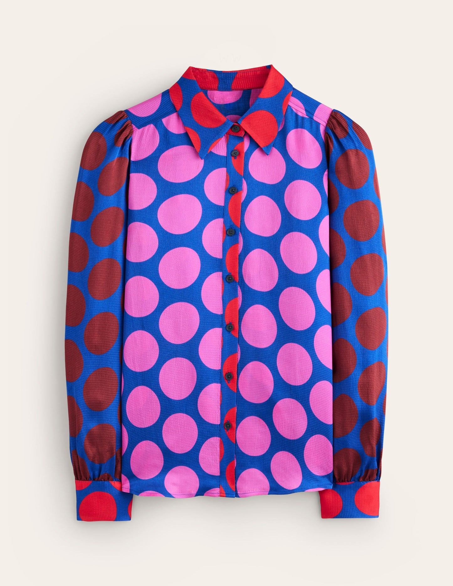 Hammered Satin Shirt-Tickled Pink, Spot