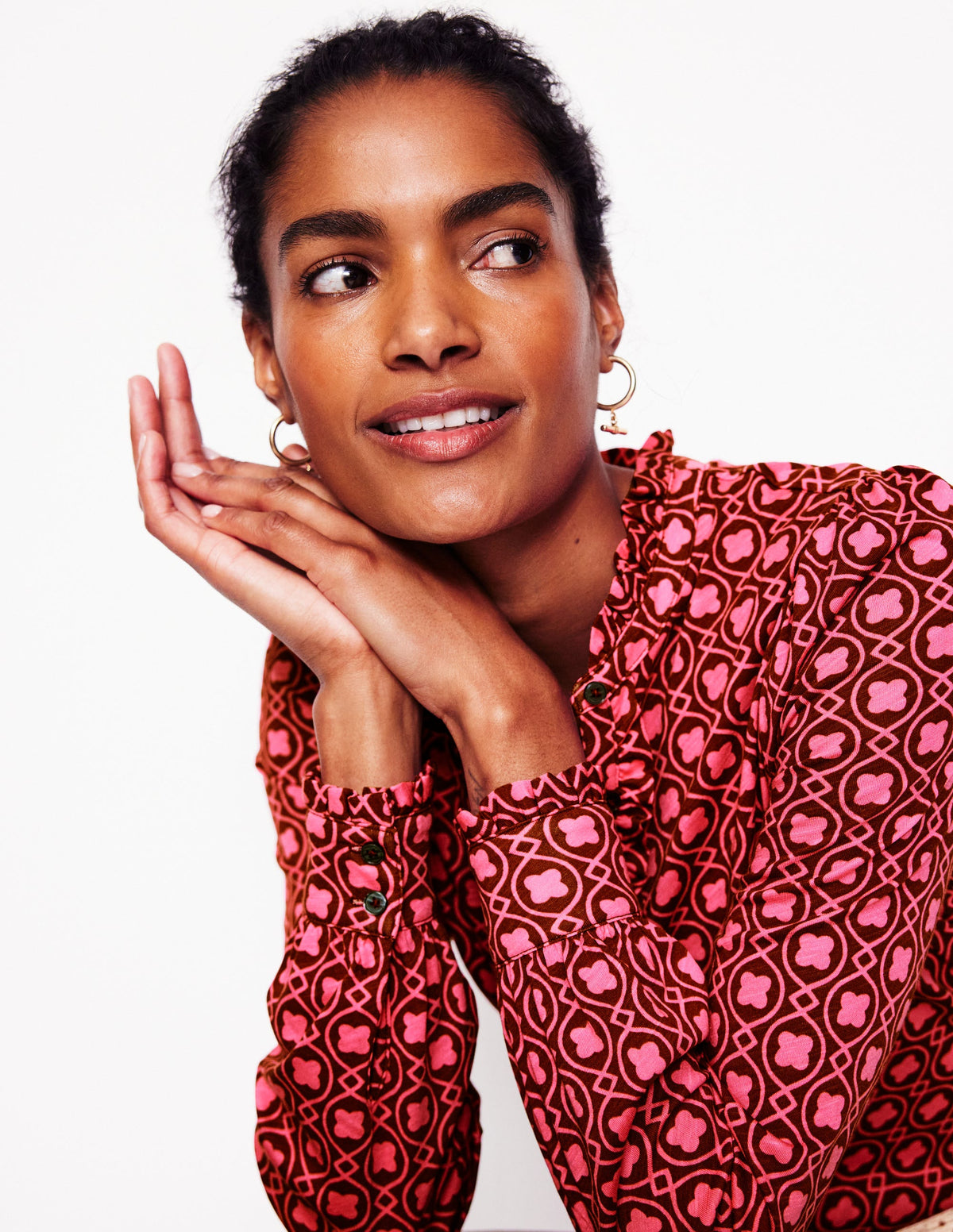 Caroline Jersey Shirt-Party Pink, Clover Terrace - Image 1