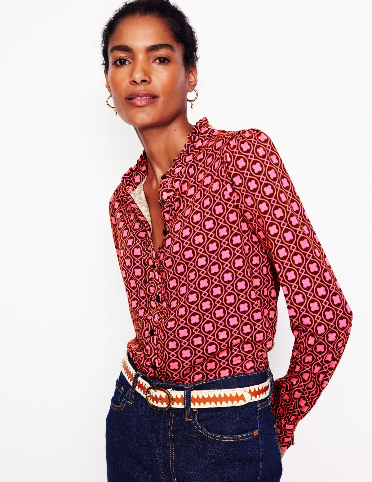 Caroline Jersey Shirt-Party Pink, Clover Terrace-2