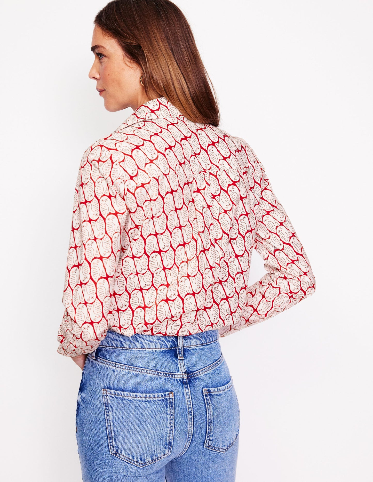 Sienna Cotton Shirt-Copper, Owl Stamp