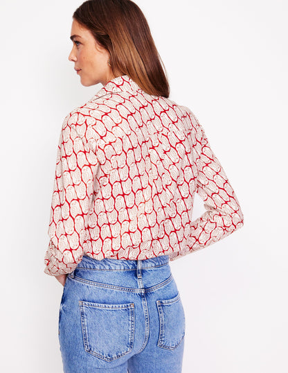 Sienna Cotton Shirt-Copper, Owl Stamp-3