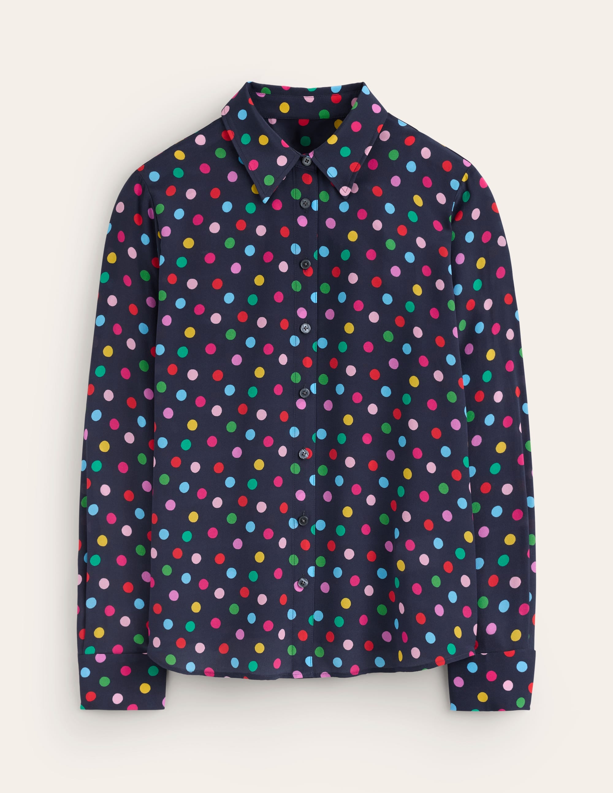 Sienna Silk Shirt-Multi, Abstract Dot - Image 5