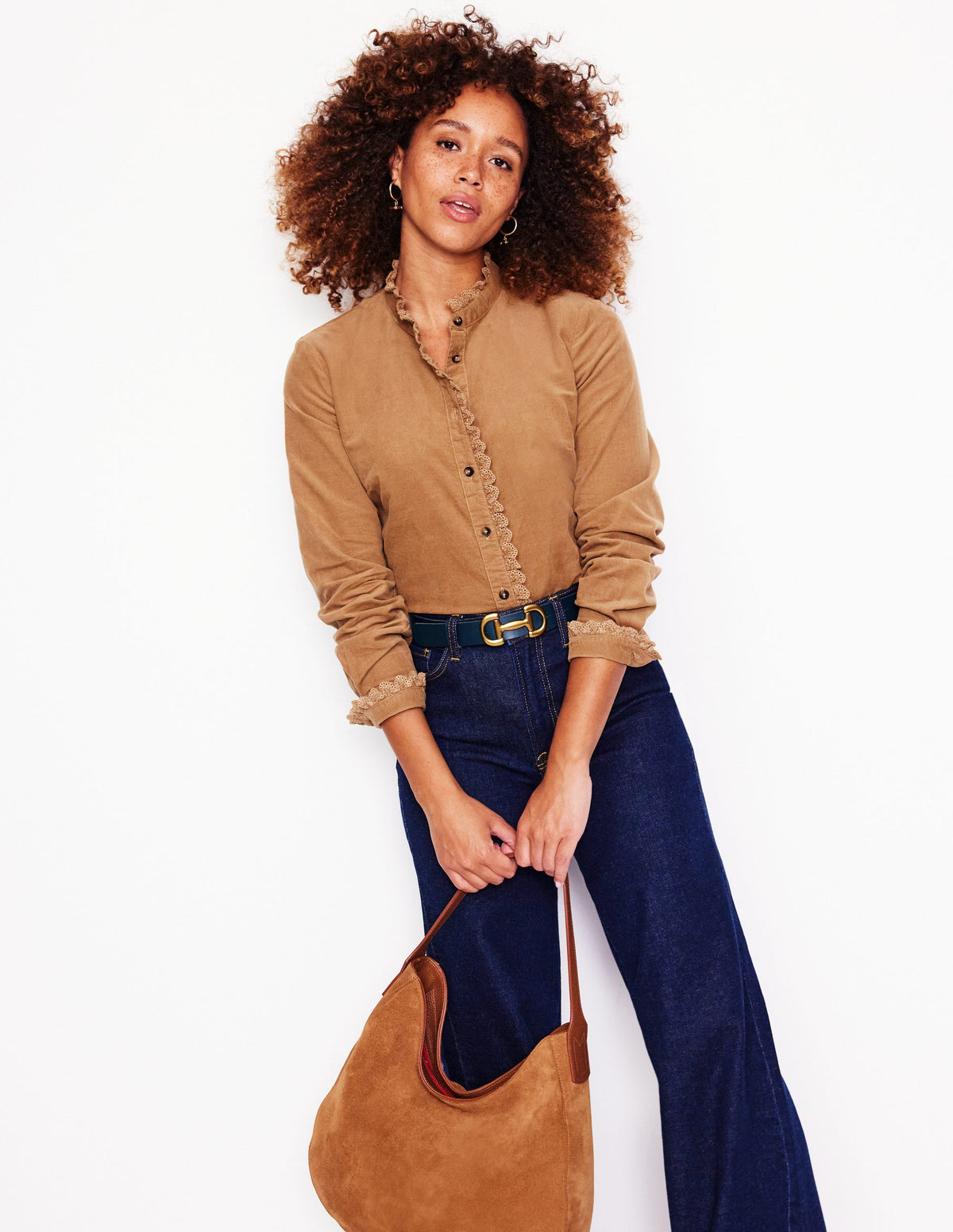 Phoebe Cord Shirt-Camel - Image 1