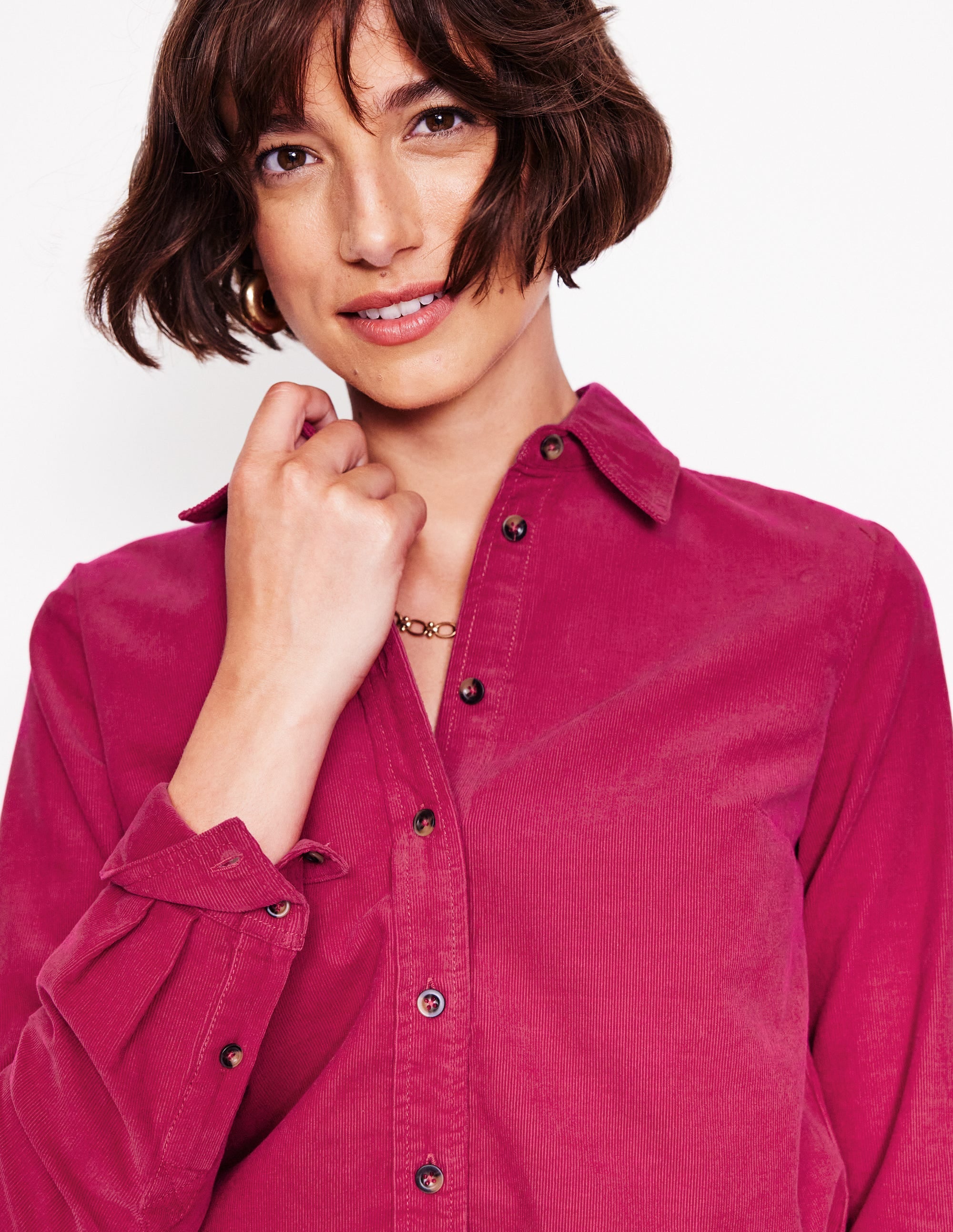 Sienna Cord Shirt-Cherry Jam - Image 2