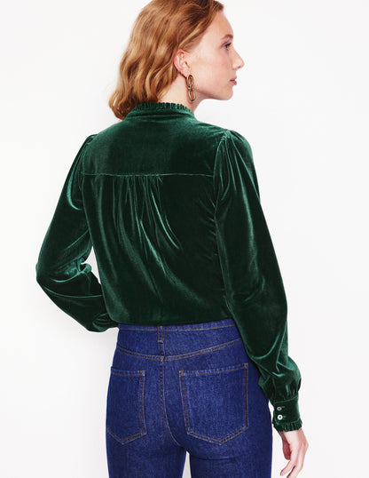 Caroline Jersey Velvet Shirt-Glade