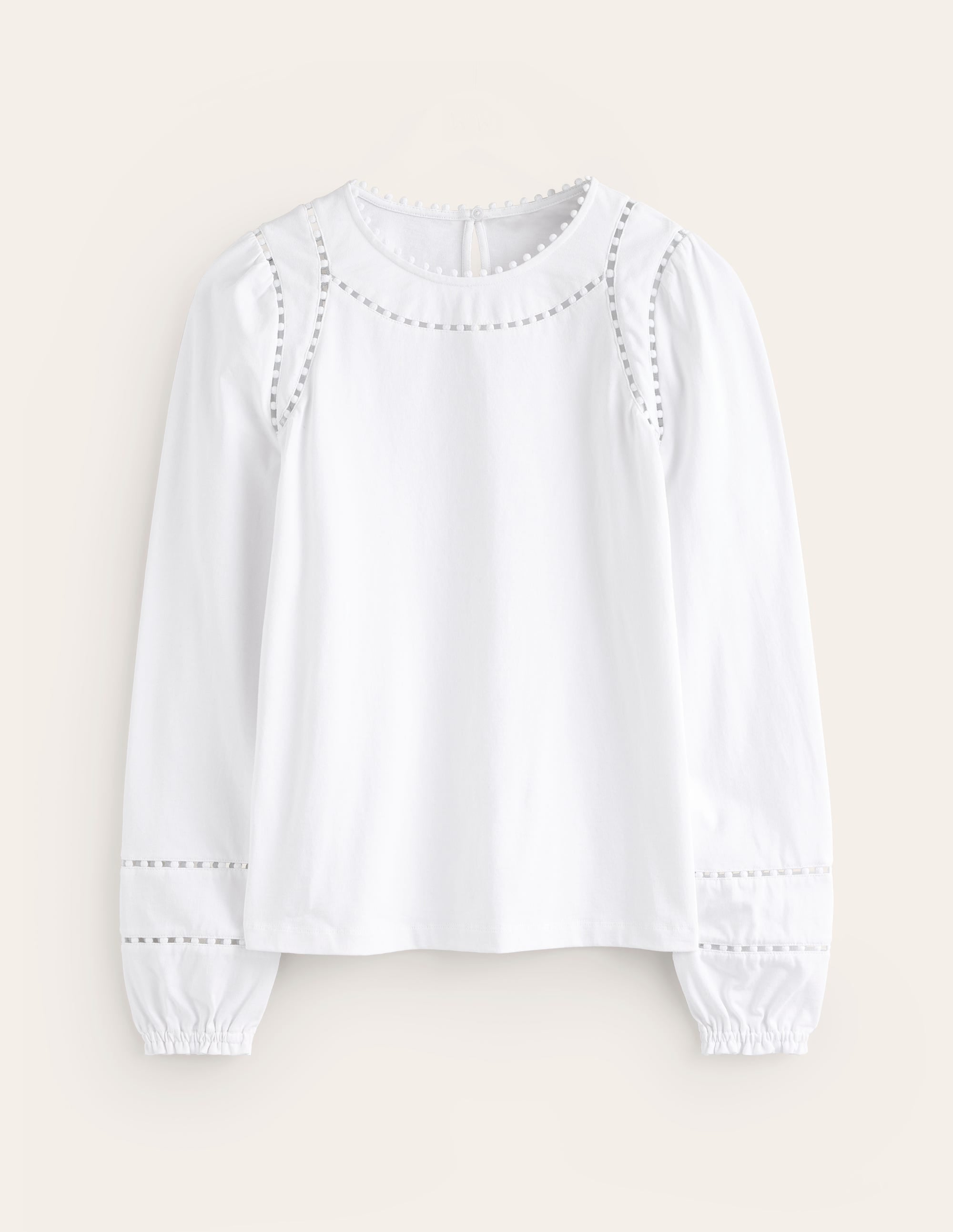 Mila Long Sleeve Top-White - Image 5