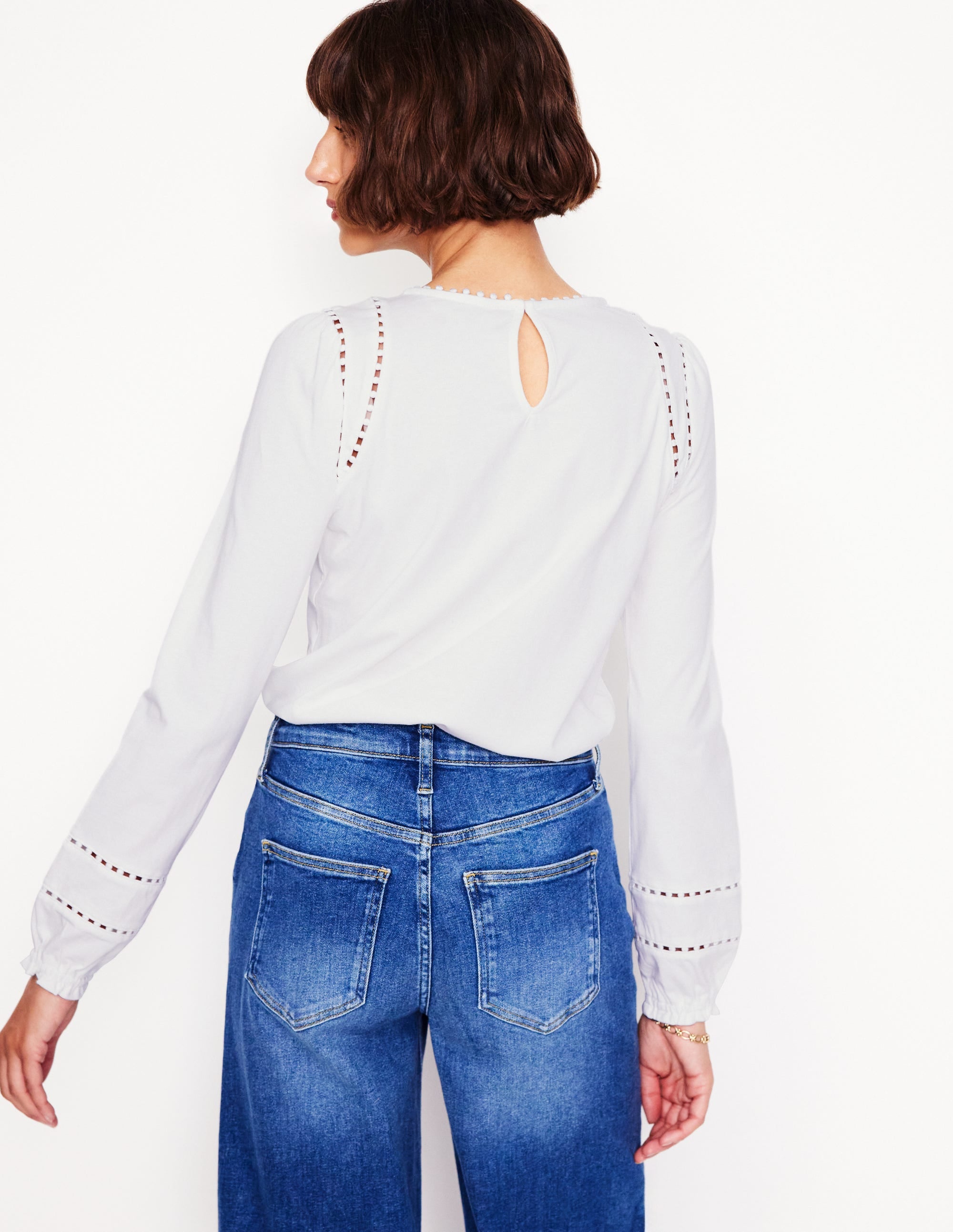 Mila Long Sleeve Top-White - Image 3