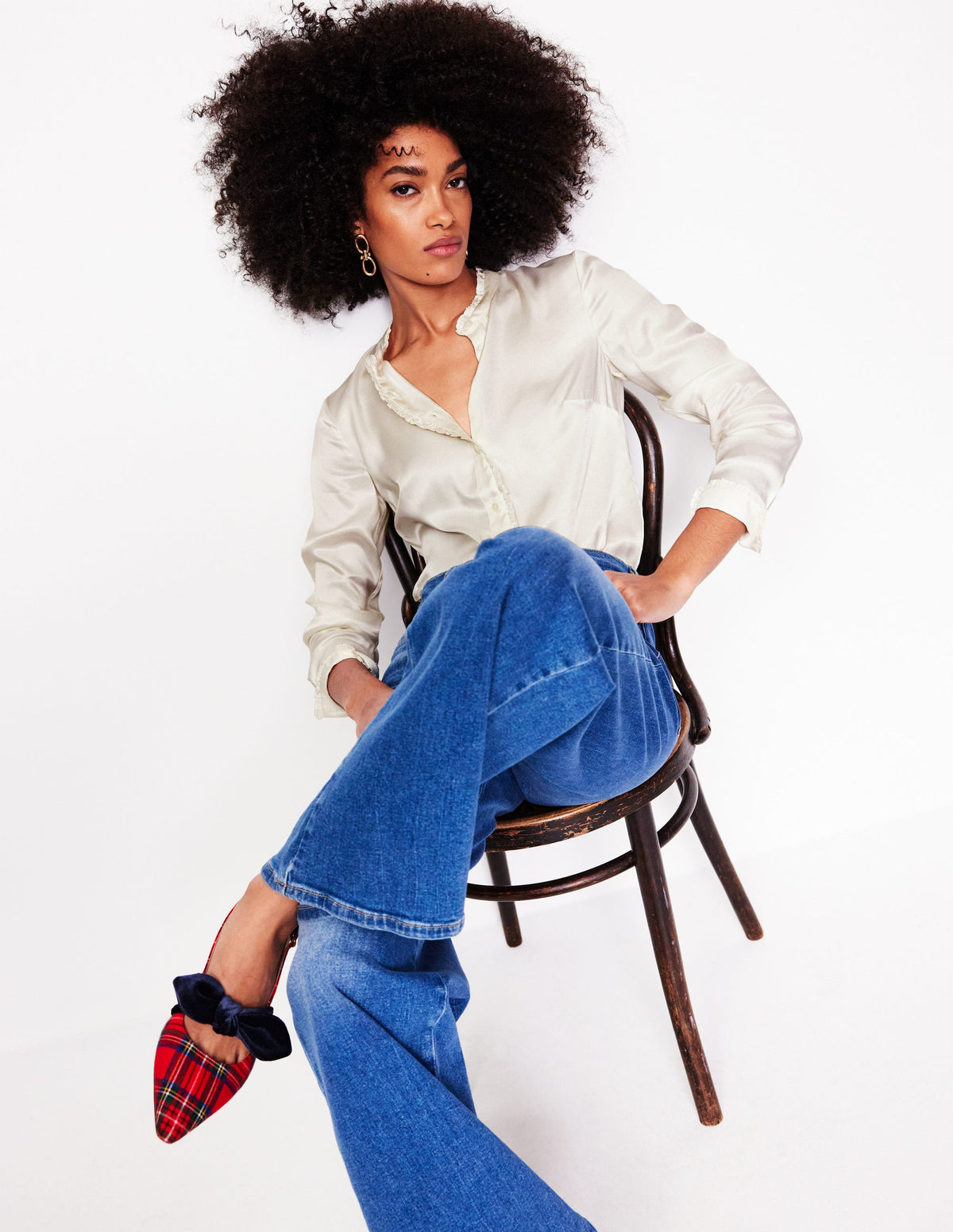 Phoebe Viscose Shirt-Ivory - Image 1