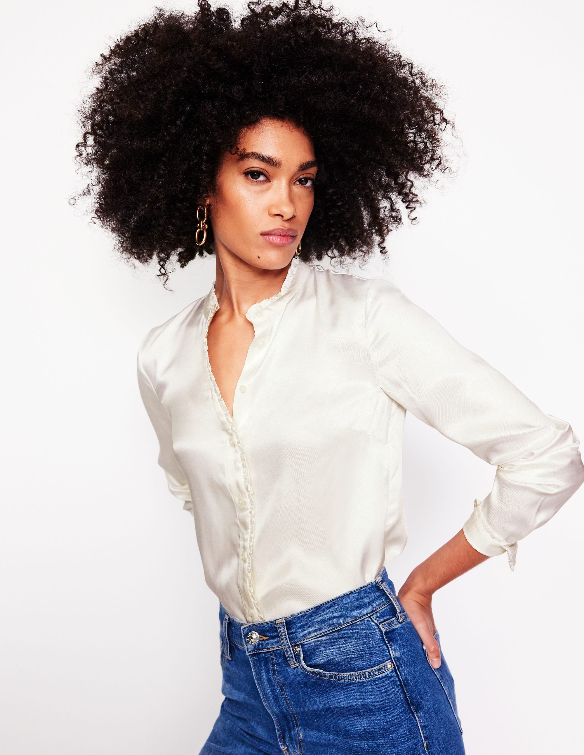 Phoebe Viscose Shirt-Ivory - Image 4