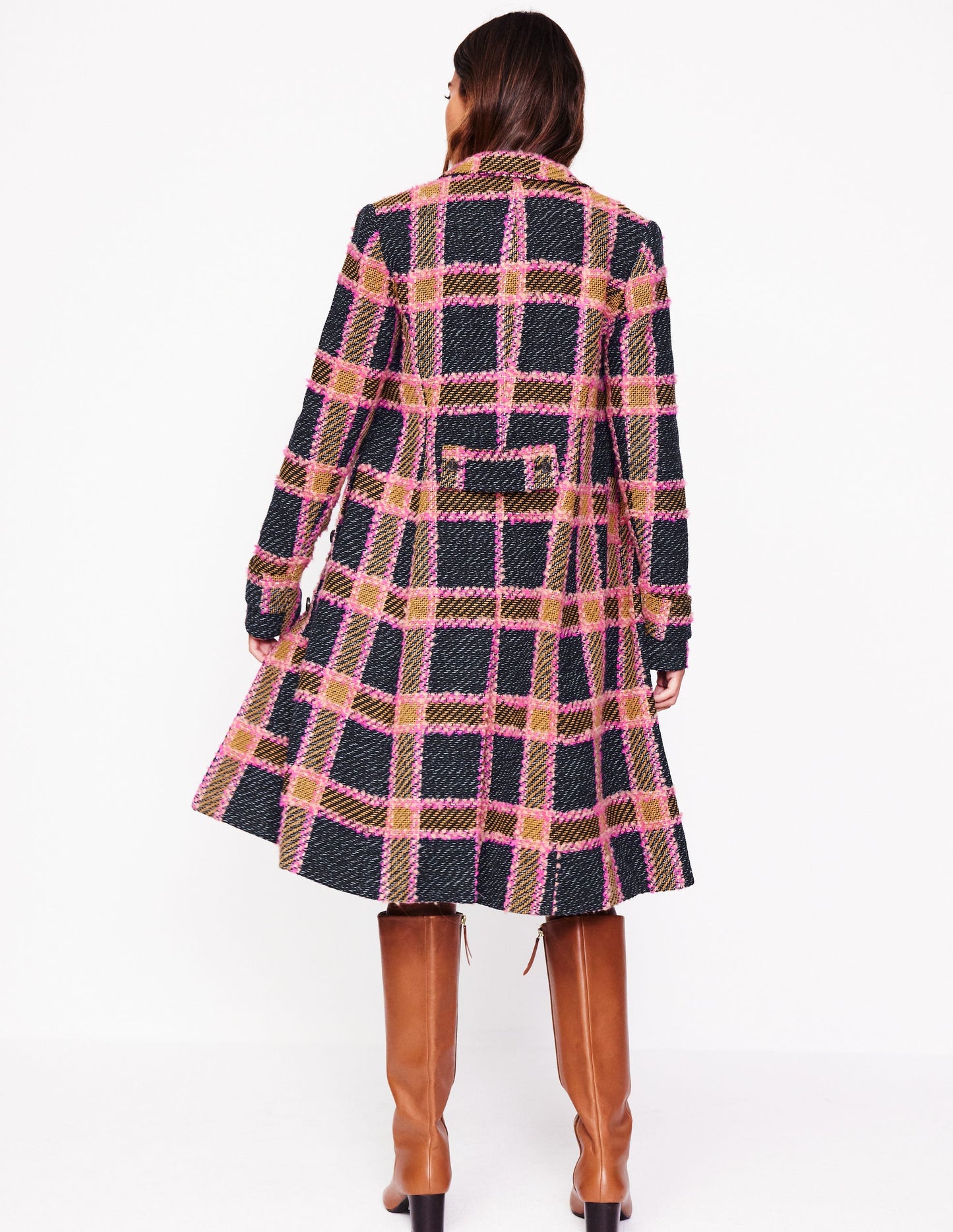 Durham Wool Blend Coat-Pink Check