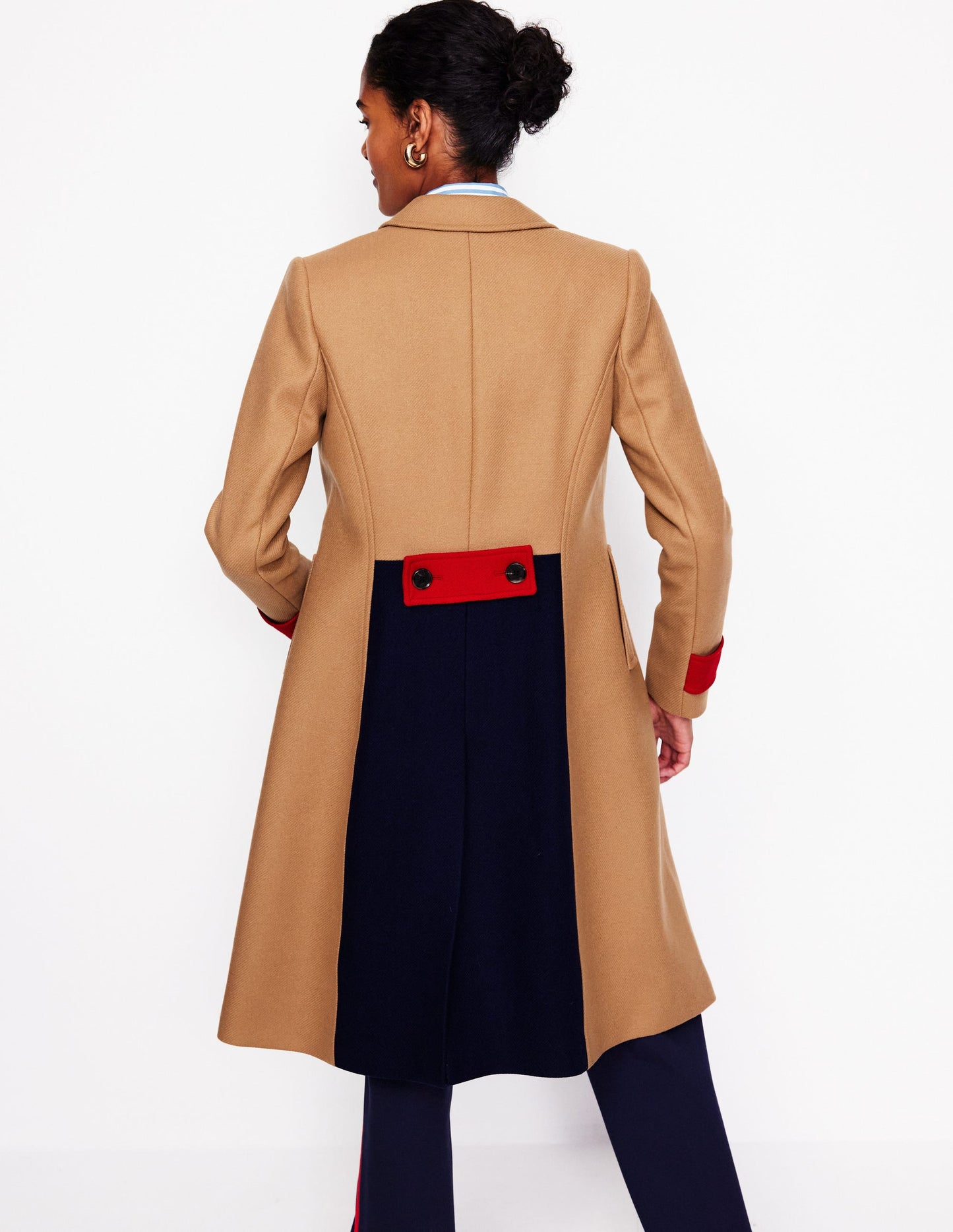 Durham Wool Blend Coat-Colourblock Camel